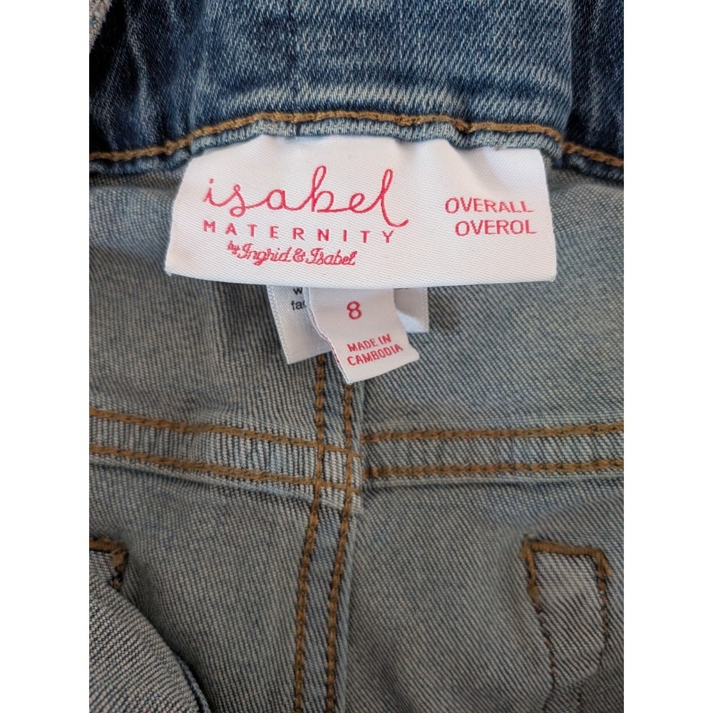Isabel Maternity Denim Overalls Size 8 Raw Pant Hem Pant Leg ~29" - Picture 4 of 4